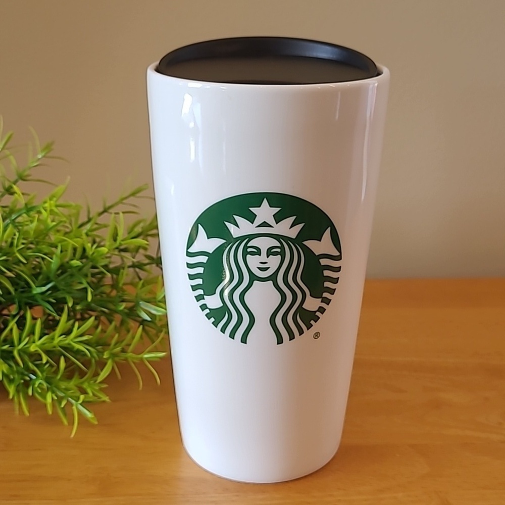 STARBUCKS 2021 Siren Mermaid Logo Ceramic Travel Tumbler With Lid